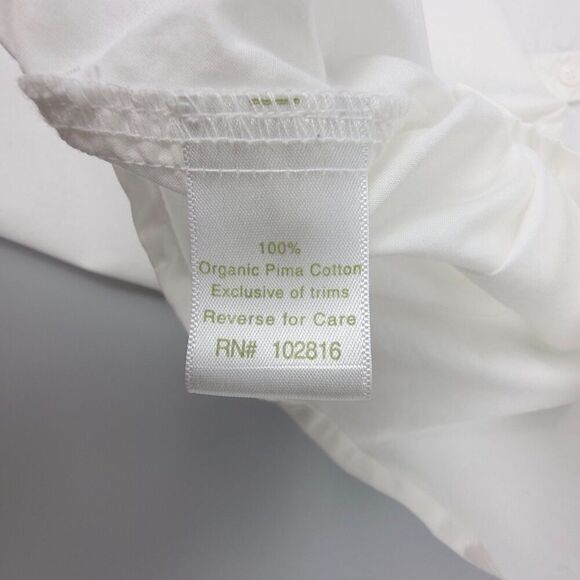 GARNET HILL Organic Pima Cotton Long Tunic Minimal Button Down Shirt White 14 - Picture 6 of 6
